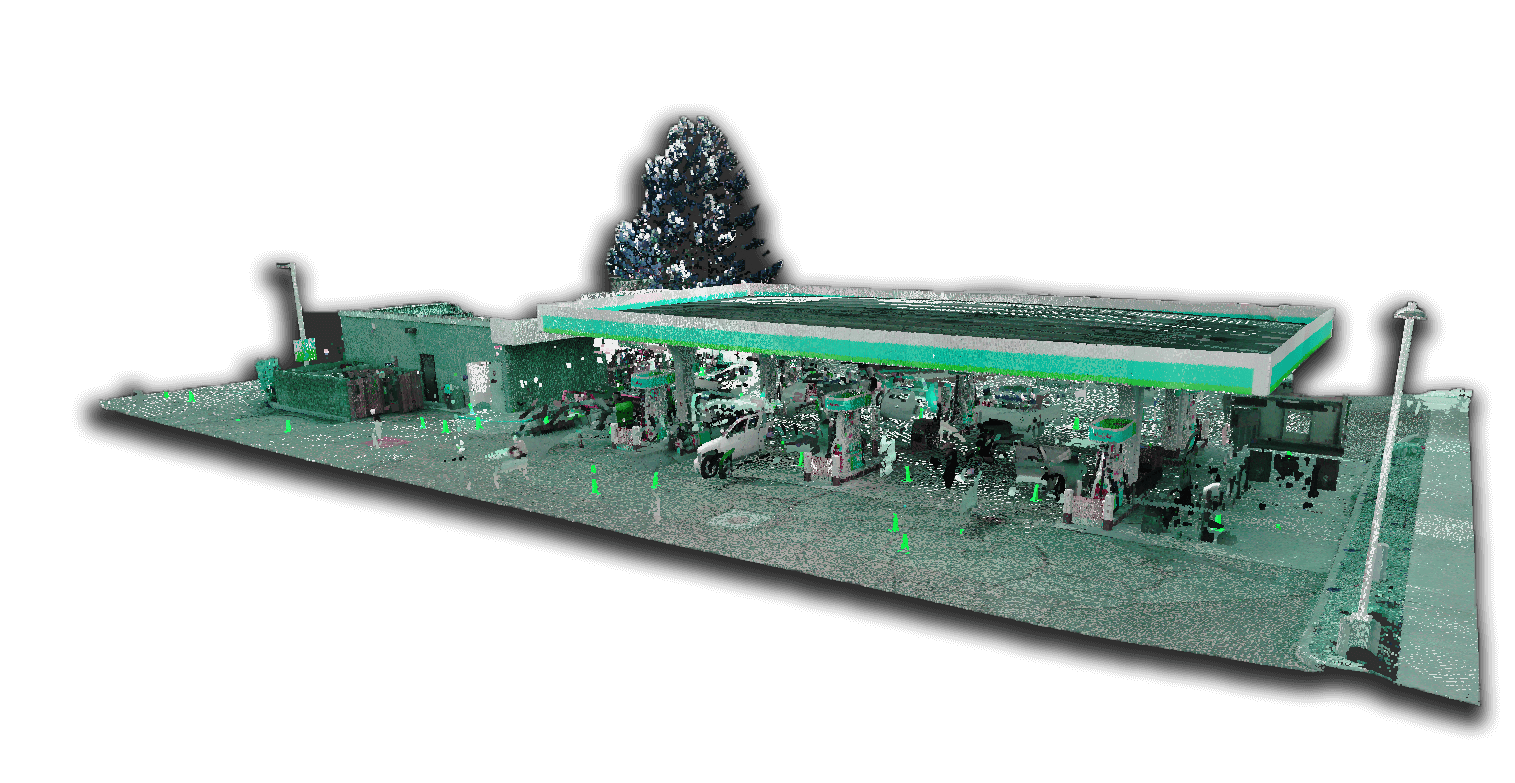 PMC point cloud data of gas station from 3d Laser Scan for Multi Site project