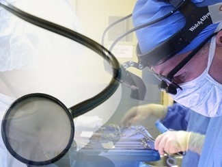 A medical procedure being performed