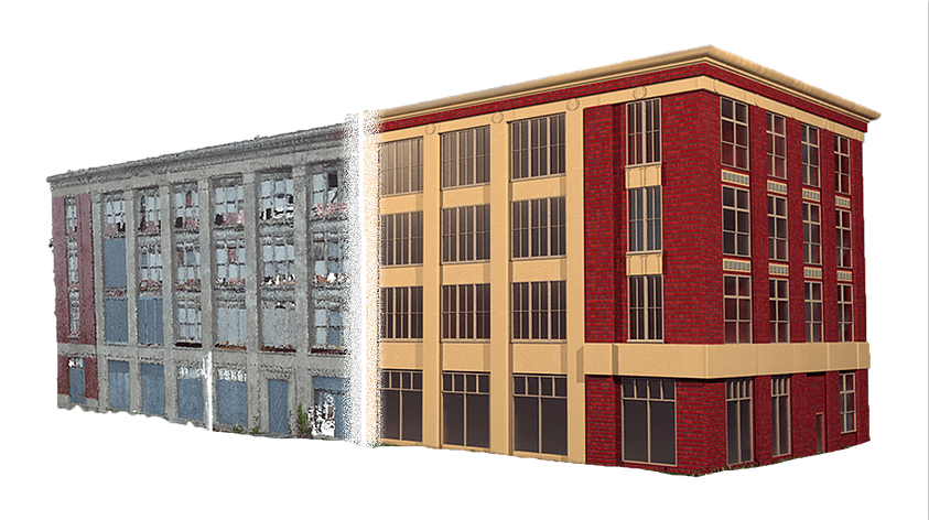 Transition of point cloud data to As Built Revit Model