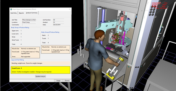 Man standing at workstation, in neutral postion