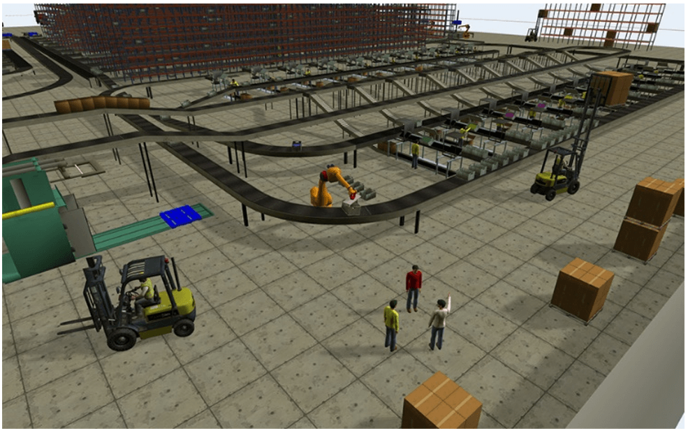 FlexSim simulation of factory operations FlexSim simulation of factory operations
